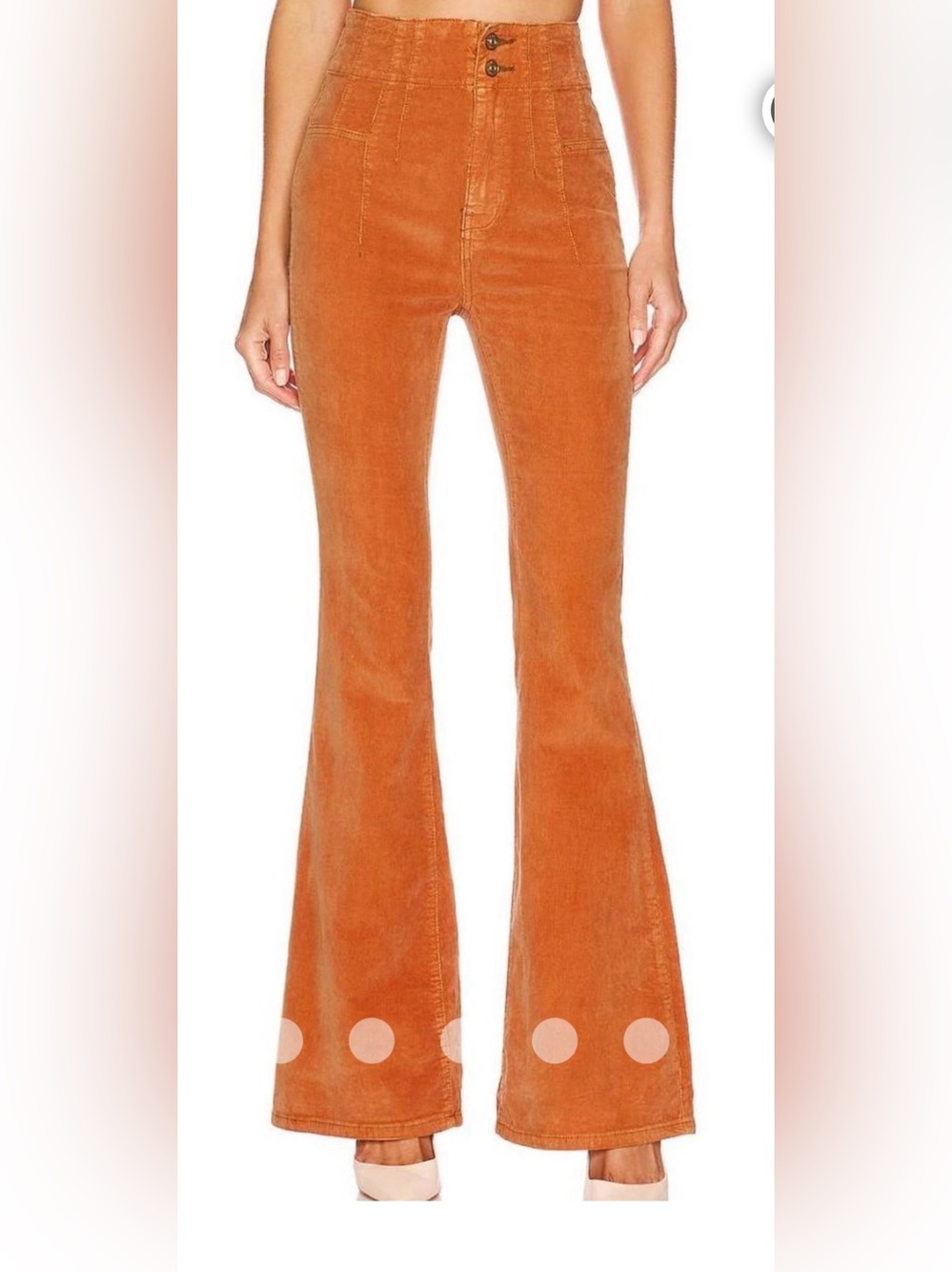 We The Free Corduroy Flare Pants in Burnt Orange